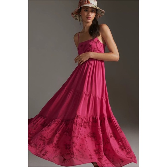 Anthropologie Dresses & Skirts - Anthropologie Samant Chauhan Asymmetrical Maxi Dress in Pink Size M